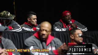 2018 MrOlympia Press Conference Mens Classic Physique Competitors Breon Ansley amp George Peterson [upl. by Aikyt288]