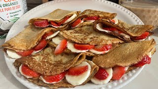 CREPAS DE AVENA PERFECTAS😋Sin Azúcar En 2 Min Con 3 Ing 👌🍓 [upl. by Marsden428]