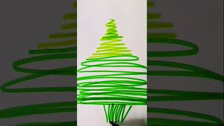 easy drawing Christmas tree with marker 🎄🎄 shorts drawing easydrawing christmas [upl. by Atekram]