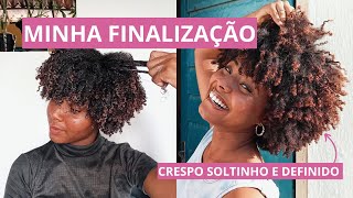 Finalização que deixa meu crespo definido e soltinho  Minha finalização atualizada ✨ [upl. by Atlanta249]