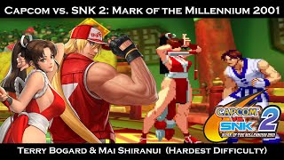 Capcom vs SNK 2  Terry Bogard amp Mai Shiranui Hardest Difficulty [upl. by Nahgam426]