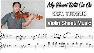 My Heart Will Go On  OST Titanic  Violin Cover With Sheet Music [upl. by Aihtenak]