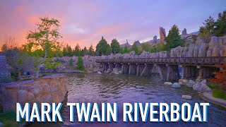 Mark Twain Riverboat SUNSET RIDE at Disneyland 2024 4K [upl. by Aneras]