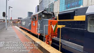 P20 Returns To VLine’s 1980 Tangerine Colors  707 Operations Day Trip To Castlemaine [upl. by Adala849]