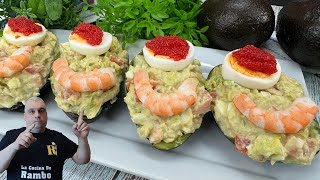 🥑 Aguacates rellenos de Langostinos😋🍤 ¡una receta para NAVIDAD muy deliciosa 🤩BRUTAL 🥑🥑🍤 [upl. by Arluene]