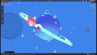 The magic planet  Live tutorial 2D3D animation with Blender [upl. by Moersch546]