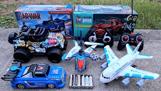 Racing car spray remote controlRock climbingRc helicopter and Aerobus radio control Unboxing test [upl. by Rosinski20]