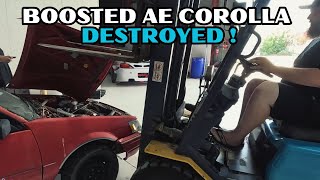 4agze SUPERCHARGED COROLLA has what we need for the AE86 RB25DET S15 clutch is DUST [upl. by Maridel]