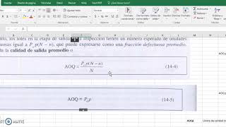 Muestreo de aceptación Ejemplo 1 Curva AOQ excel [upl. by Hy]