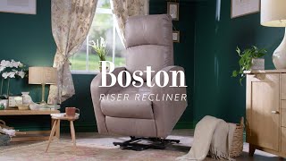 See The Boston Single Motor Riser Recliner In Action [upl. by Htesil902]