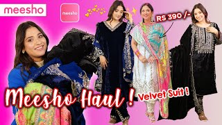 Amazing Meesho Haul ❤️  cheapest velvet suit sets from meesho  Mindblowing deals✨✨📸 [upl. by Kosey180]