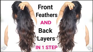 1 Step Front Feather amp Back Layers Haircut At Home  Quick DIY Haircuts AlwaysPrettyUseful Haircut [upl. by Caye]