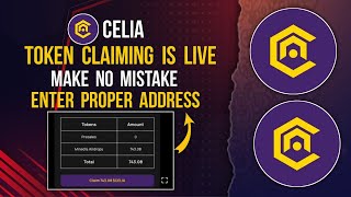 CELIA Claiming is Live  Make No Mistake  Enter correct Address celia celiaexchange [upl. by Enelcaj]