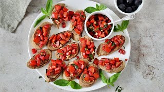 Easy Bruschetta Recipe Vegan GlutenFree [upl. by Laurinda]