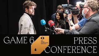 Press Conference after Game 6  FIDE World Championship Match 2021 [upl. by Kcirdneked]