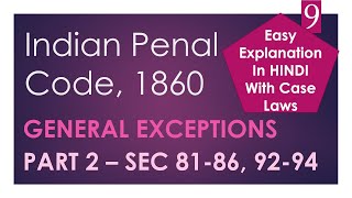 General Defences  Sections 8186 9294  Indian Penal Code [upl. by Boniface56]