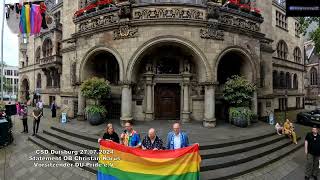 CSD Duisburg 27072024 Statement Christian Karus Vorsitzender DU Pride eV [upl. by Karia]