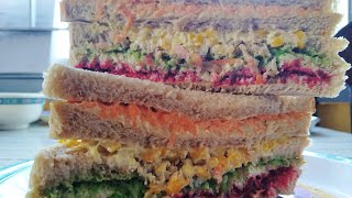 Rainbow sandwich recipe  easy perfect sandwich  sandwich recipe [upl. by Arod]