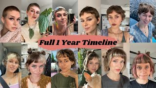 1 year of growing out my shaved head  photos styling tips  my thoughts [upl. by Elephus321]