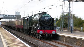 46100 Royal Scot Thunders through Newark at 70mph  Steam Dreams to York  230923 [upl. by Erik]