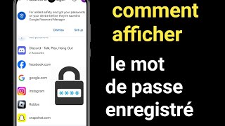 Comment afficher les mots de passe enregistrés sur votre mobile l [upl. by Yerrot]