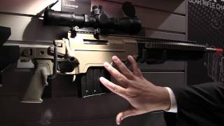 ASG Airsoft Ashbury International Asymmetric Warrior ASW338LM Sniper Rifle at Shot Show 2012 [upl. by Sucramel]