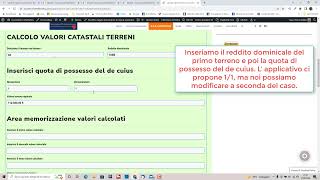 Applicazione gratuita per calcolare il valore catastale dei terreni da inserire in successione [upl. by Brnaby]