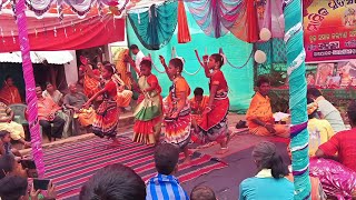 monthly sankranti meeting  Odia Bhajan girls dance in the village bhajansong 🙏😍❣️ [upl. by Gilbert]