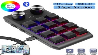 Programming Macro Custom 2 Knob Bluetooth Keyboard RGB 12 Key Copy Paste Review [upl. by Nnylyahs]