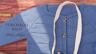 Strickjacke Kalle Teil 2  Stricken mit Blida [upl. by Pardner169]