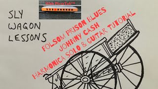 Folsom Prison Blues Johnny Cash Harmonica solo lesson Key of E on an A harp cross [upl. by Tobie]