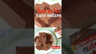 Nutella Fudge Recipe  Nutella Fudge  shorts dessertrecipes dessertrecipe [upl. by Akilam33]