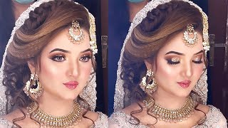 Rabeeca Khan bridal juda hairstyle for long hair l Walima hairstyle for wedding l kashees hairstyle [upl. by Attej]