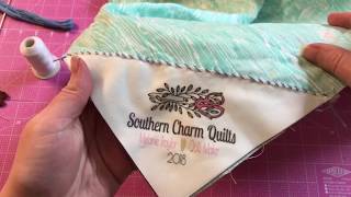 How to stitch on a corner quilt label [upl. by Kirima]