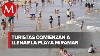 En Tamaulipas esperan más de un millón de personas en Playa Miramar por Semana Santa [upl. by Ben]