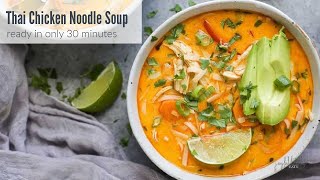 The BEST Thai Chicken Noodle Soup  Comfort Food Recipe [upl. by Ecnahs972]