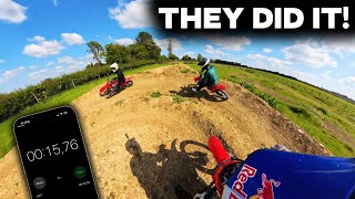 BACKYARD PIT BIKE TRACK BATTLES amp LAP TIMES [upl. by Gar192]