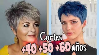 CORTES de Cabello CORTOS FEMENINOS para MUJERES de 40 50 60 años Moda Cabello 2024 [upl. by Ecirtaeb]