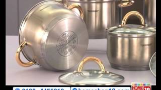 HomeShop18com  Stainless Steel Cookware Set by Kaiserhoff [upl. by Ahsauqal213]