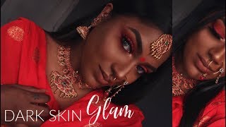 INDIAN  TAMIL GRWM  DARK SKIN GLAM MAKEUP [upl. by Kerns]