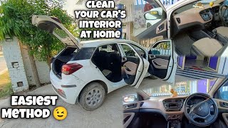 Clean Your Cars Interior in Just 10 Minutes Only 😎  Without Any Equipments  Clean Car at Home [upl. by Atsahc775]