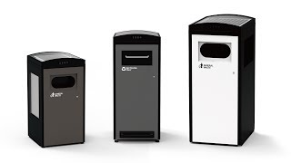 Solarpowered trash compactor bin CleanCUBE [upl. by Nedlog]