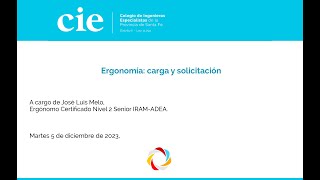 Ergonomía carga y solicitación [upl. by Ycrad]