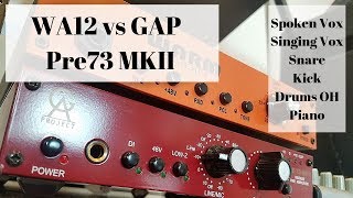 Warm Audio WA12 vs GAP Pre73 MKII mic preamp shootout [upl. by Ecnarrot]