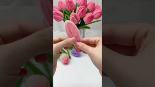 Easy handmade diy pipe cleaner flowerhandmade Christmas flowers handmadecrafts decoration [upl. by Bowlds]