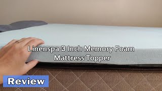 Linenspa 3 Inch Memory Foam Mattress Topper  Review 2023 [upl. by Bindman]