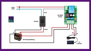 XHM601 Battery Charging Control Board Wiring Circuit Diagram [upl. by Ieppet]