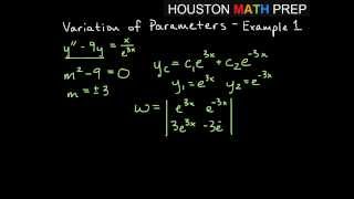 Variation of Parameters  Example 1 [upl. by Yrocaj971]