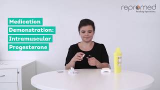 Intramuscular Progesterone Medication Demonstration [upl. by Fenny]