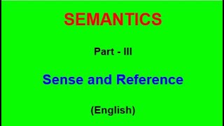 Semantics  Sense and Reference semanticssensereferenceenglishlanglitwaves [upl. by Jennings]